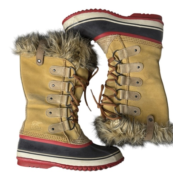 Sorel Joan of Arc Boots Waterproof Winter Faux Fur Size 8 Women's Tall Boots - Picture 14 of 15